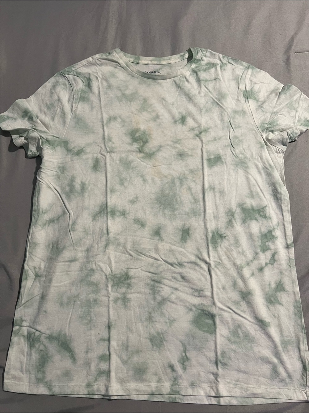 Men's Short Sleeve Tie-Dye Crewneck T-Shirt - Light Green size L